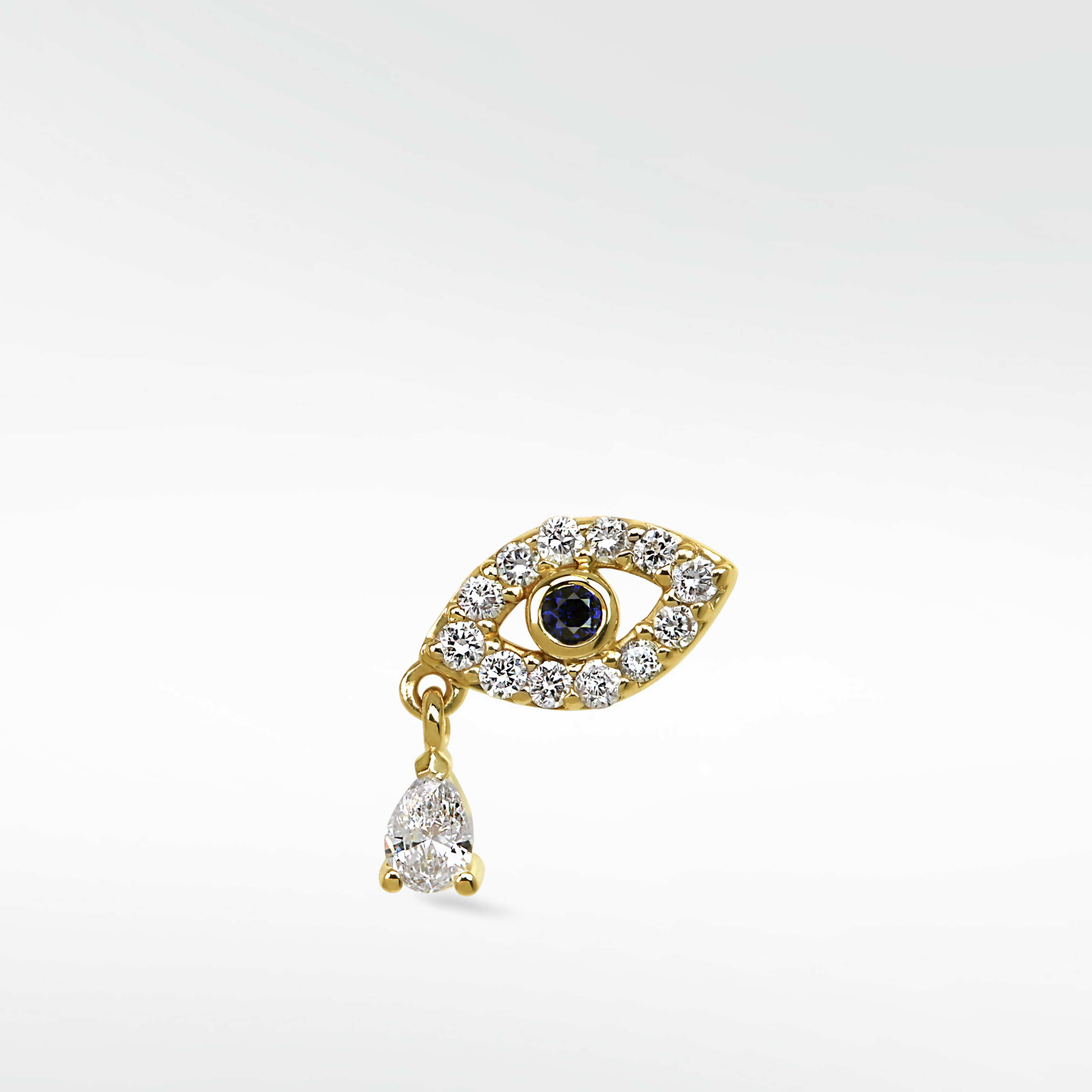 Evil Eye with Single Diamond Drop (Protection)