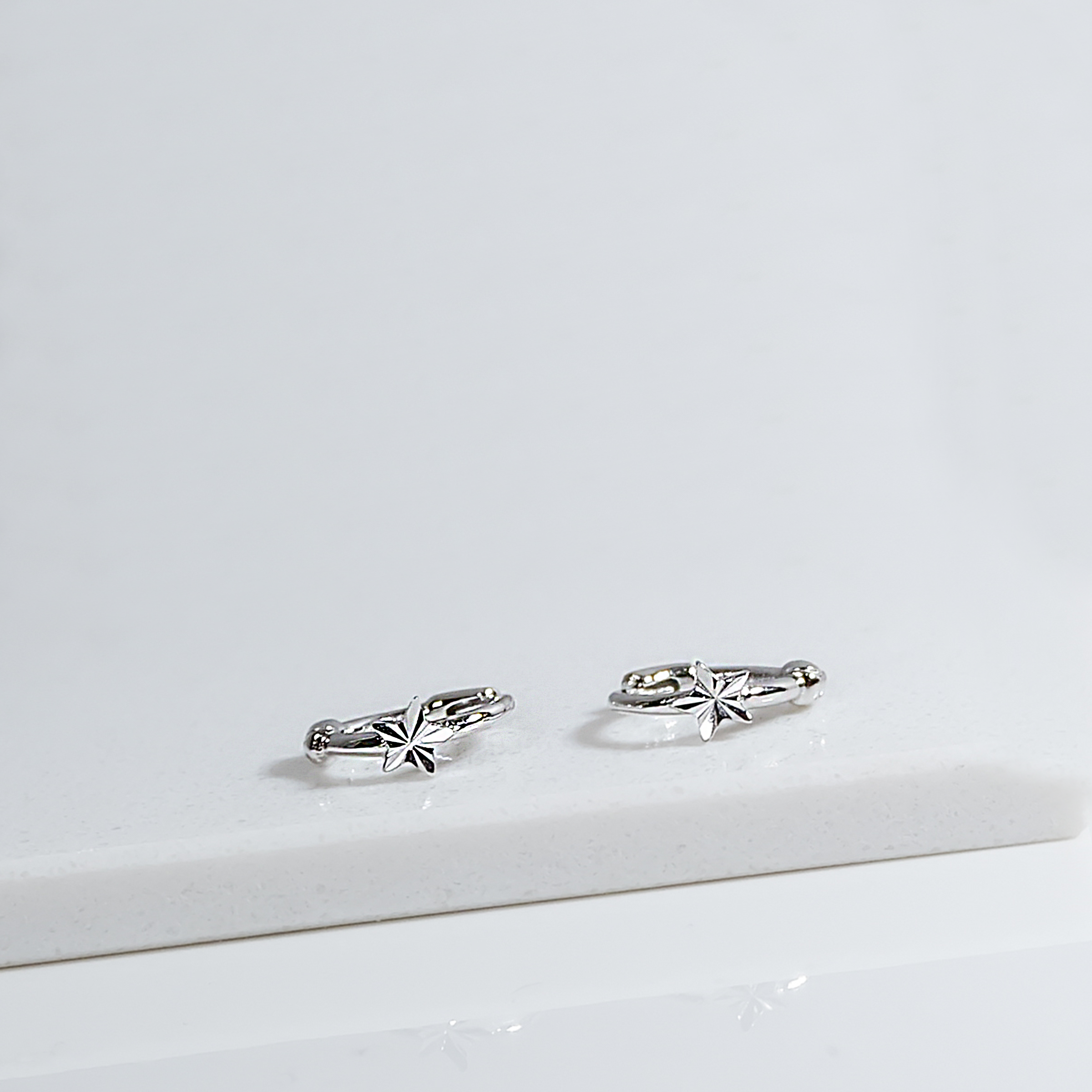 Stellar Silver Hoops