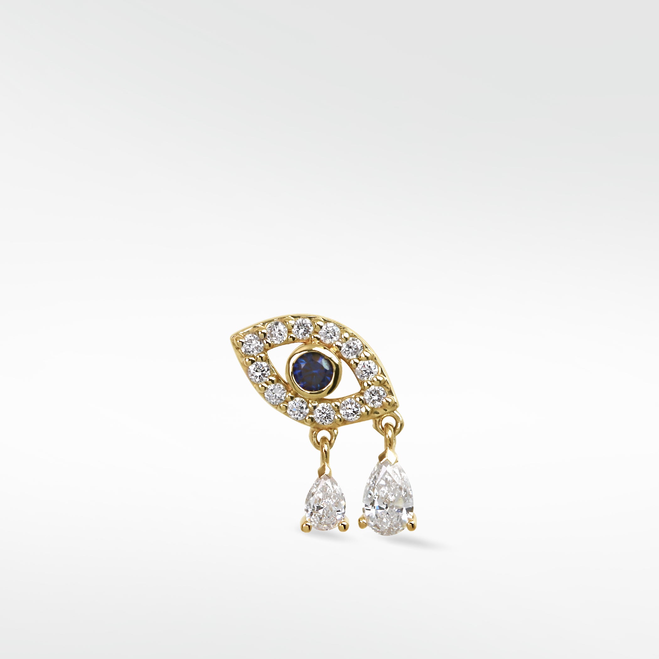 Evil Eye with Double Diamond Drop (Protection)