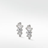 Signature Multi-Baguette Diamond Platinum Huggies
