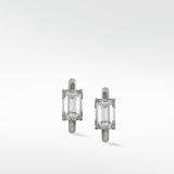 Signature Baguette Diamond Platinum Huggies