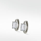 Signature Baguette Diamond Platinum Huggies