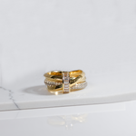 Gold Glamour Crossover Ring