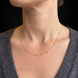 The Delicate Floating Diamond Station Necklace