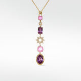 Detachable Diamond Starburst and Sapphire Long Drop Earrings (Last Pair)