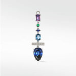 Detachable Sapphire Diamond and Emerald Long Drop with cultured diamonds lab grown diamonds created diamonds lark and berry