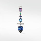 Detachable Sapphire Diamond and Emerald Long Drop with cultured diamonds lab grown diamonds created diamonds lark and berry