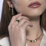 Nexus Emerald and Chain Earrings