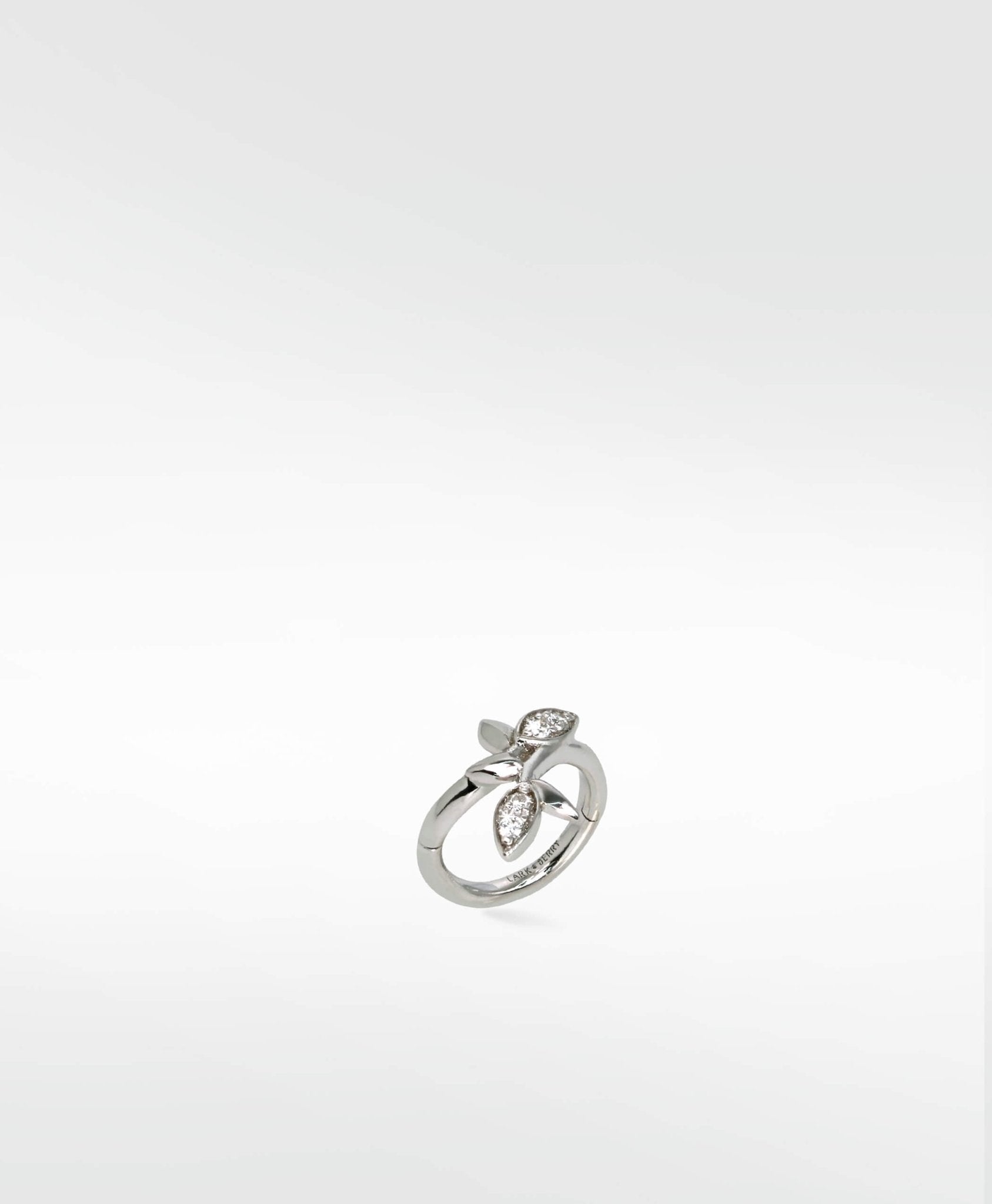 Alicia Diamond Leaf Hoop in 14K White Gold - Lark and Berry