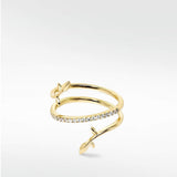 Alicia Diamond Triple Wrap Ring in 14K Gold - Lark and Berry