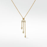 Detachable Diamond Leaf Tassel Drop Earrings - Lark and Berry