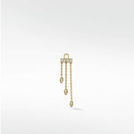 Detachable Diamond Leaf Tassel Drop Earrings - Lark and Berry