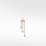 Detachable Diamond Leaf Tassel Drop Earrings - Lark and Berry