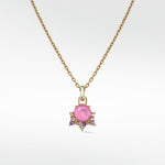 Detachable Pink Sapphire Celestial Drop Earrings - Lark and Berry