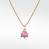 Detachable Pink Sapphire Celestial Drop Earrings - Lark and Berry