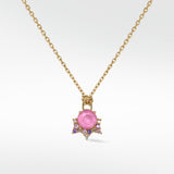 Detachable Pink Sapphire Celestial Drop Earrings - Lark and Berry