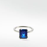 Flora Blue Sapphire Octad Cocktail Ring in 18k White Gold - Lark and Berry