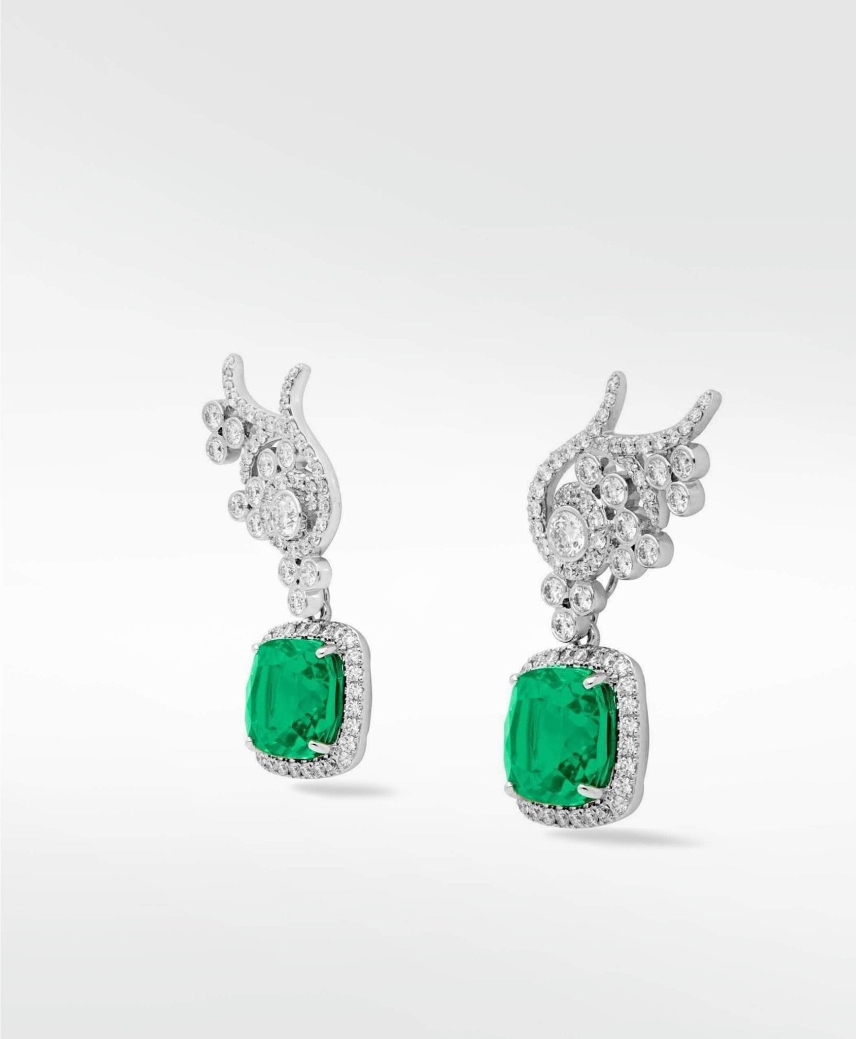 Flora Diamond Earrings (without detachable drops) in Solid 18K White Gold - Lark and Berry