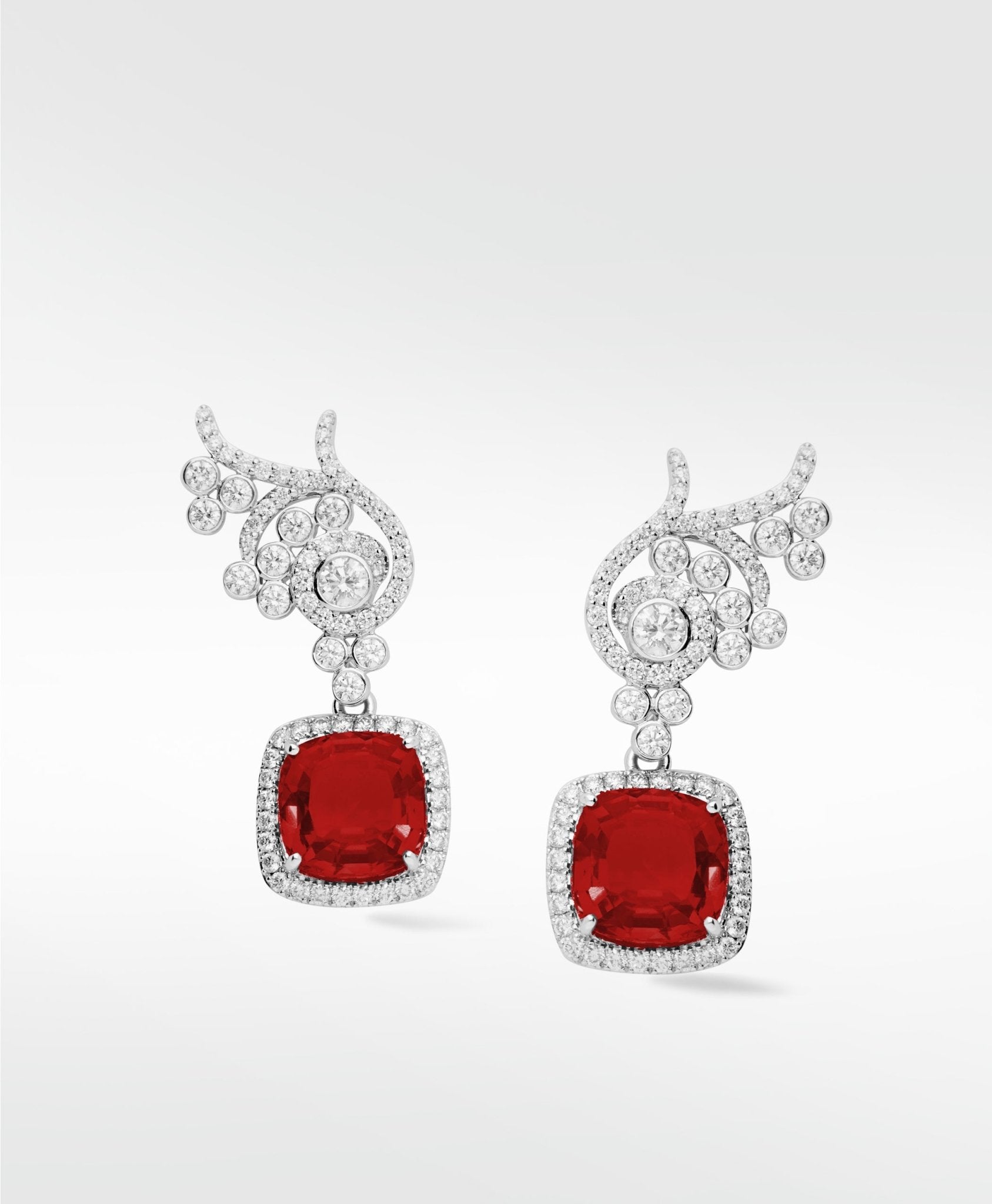 Flora Diamond Earrings (without detachable drops) in Solid 18K White Gold - Lark and Berry
