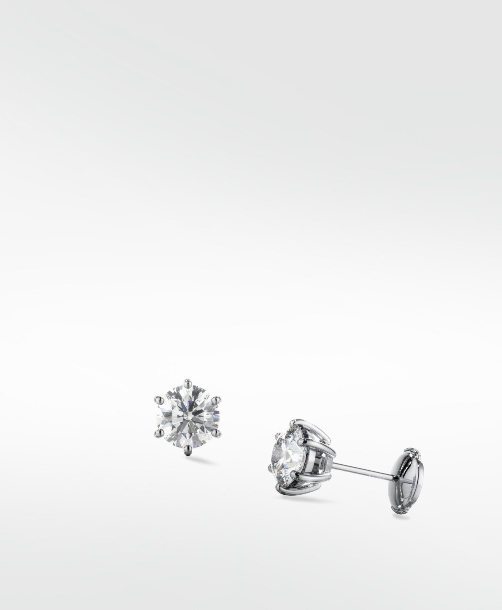 Lime Diamond Stud Earrings Round Cut set on 6 Prongs - Lark and Berry