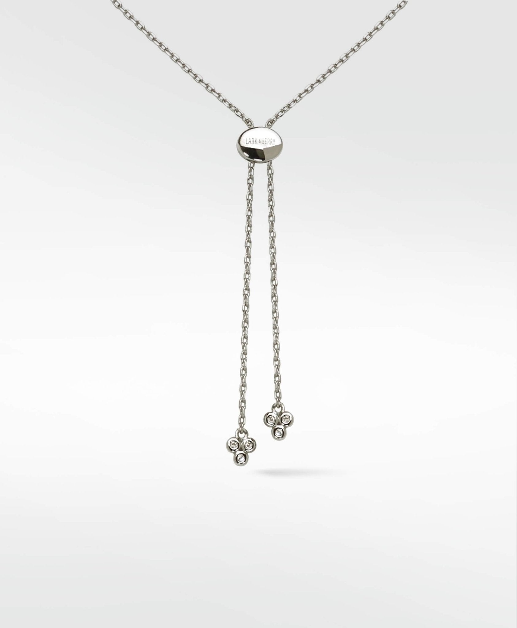 Modernist Diamond Tennis Necklace in 14K White Gold - Lark and Berry