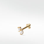 Omnis Double Baguette Sapphire Labret Earring - Various Colourways - Lark and Berry
