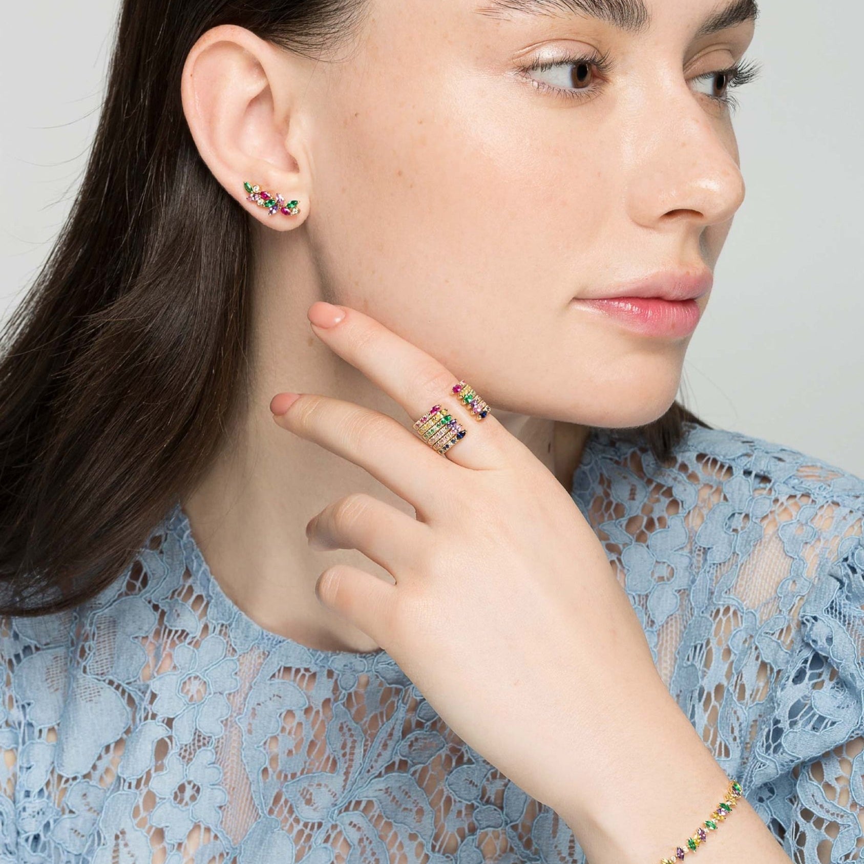 Veto Open Stackable Ring- Light Ruby in 14K Gold - Lark and Berry